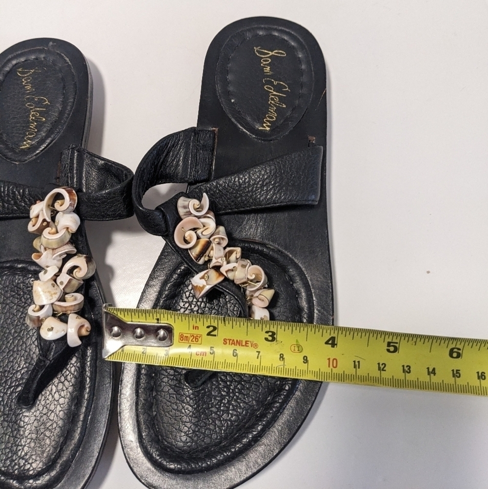 Sam Edelman Black Sandals with Shell Accents Leather Uppers Size 6 - Picture 7 of 8